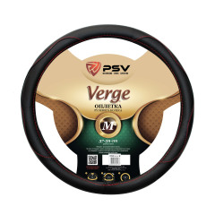 Оплетка руля VERGE Fiber (Черный | Отстрочка красная) M PSV 129631