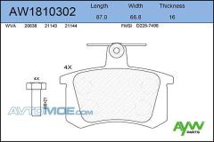 Колодки тормозные AW1810302 AYWIPARTS AW1810302