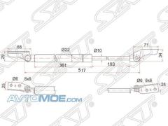 Фото товара Амортизатор крышки багажника зад лев SAT STC10063620D