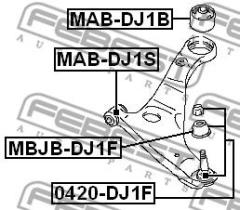 Опора шаровая 0420DJ1F FEBEST 0420DJ1F
